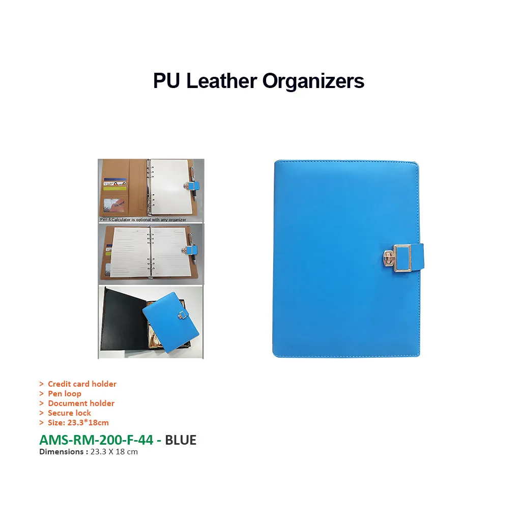 AMS-RM-200-F-44 - (BLUE) PU Leather Organizer