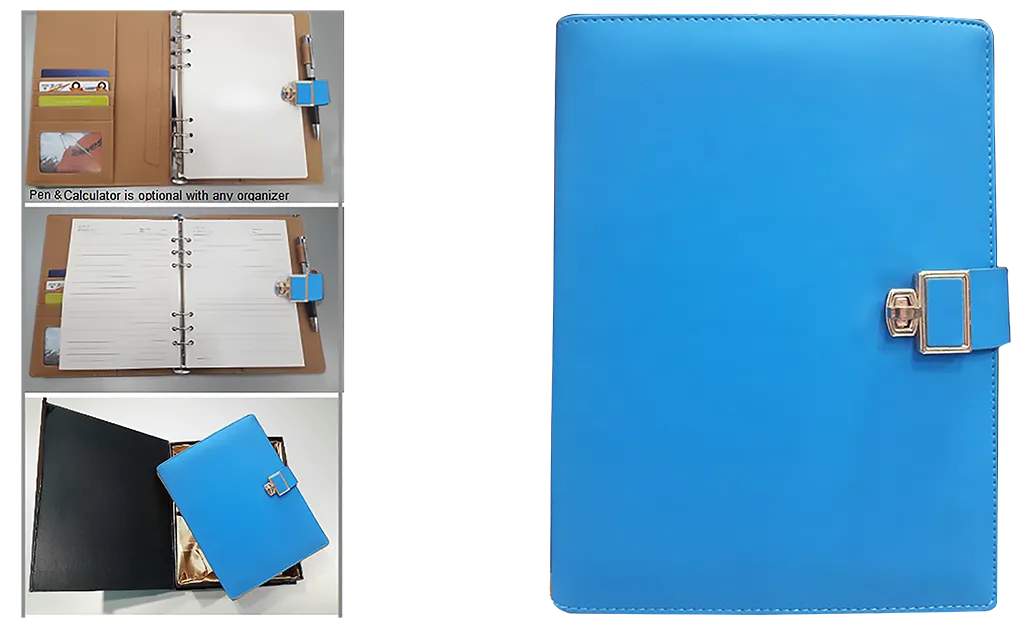 AMS-RM-200-F-44 - (BLUE) PU Leather Organizer