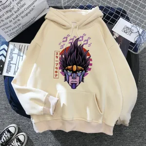 Anime JOJO's Bizarre Adventure Cute Cartoon Hip Pop Hoodies Oversized Hooded Sweatshirt