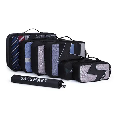 BAGSMART 7 Pcs Set Packing Cubes - Travel Organizers with Laundry Bag