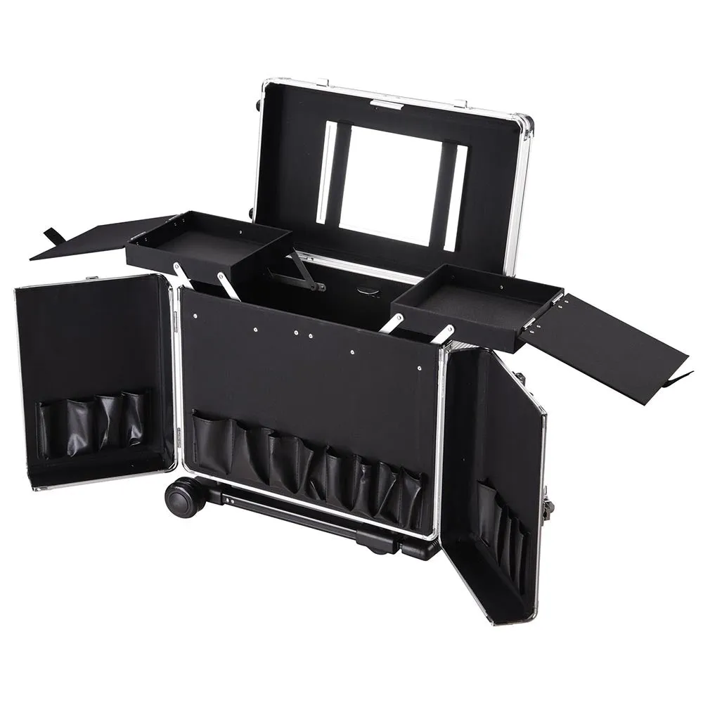 Byootique Aluminum Rolling Hair Stylist Train Case