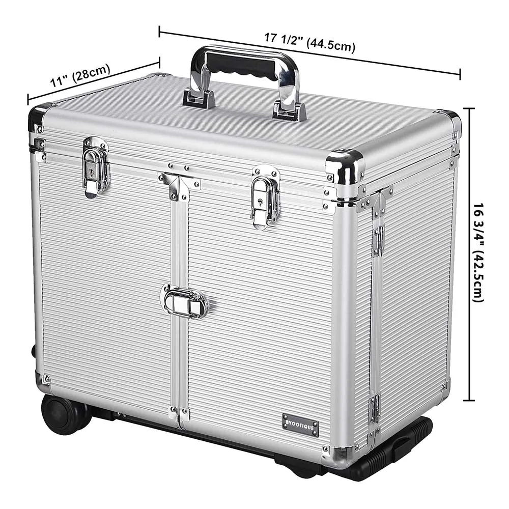 Byootique Aluminum Rolling Hair Stylist Train Case