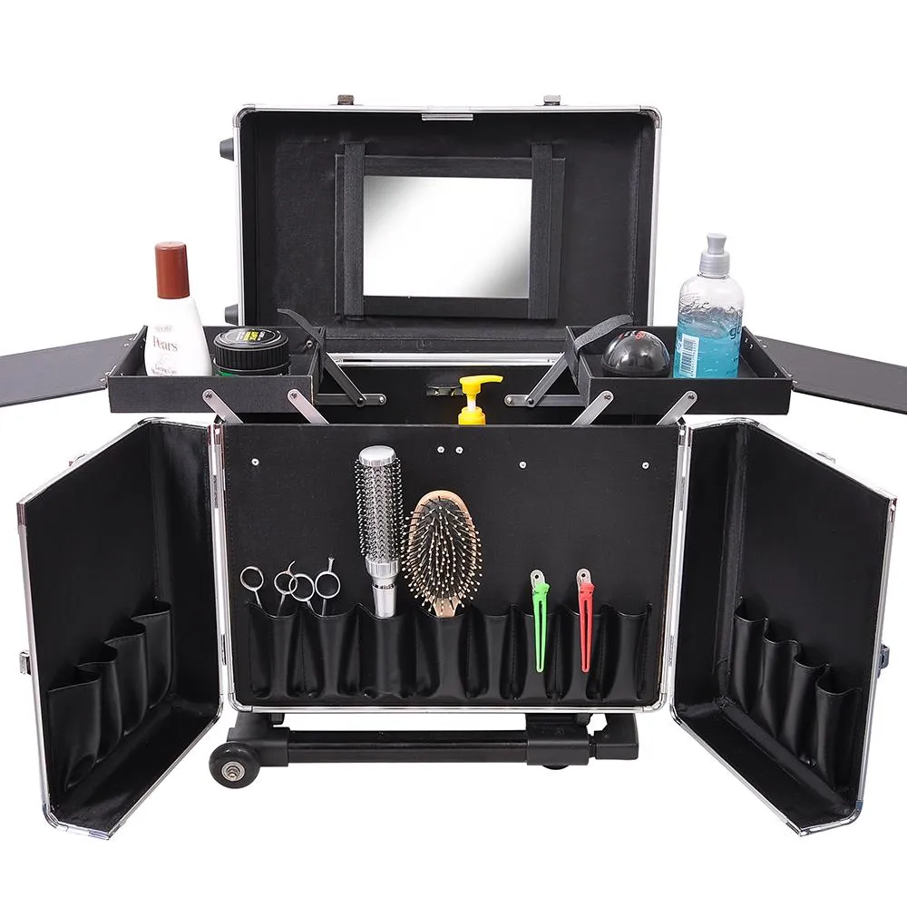 Byootique Aluminum Rolling Hair Stylist Train Case
