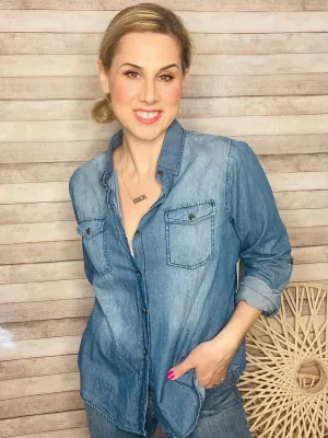 Dark Wash Denim Shirt