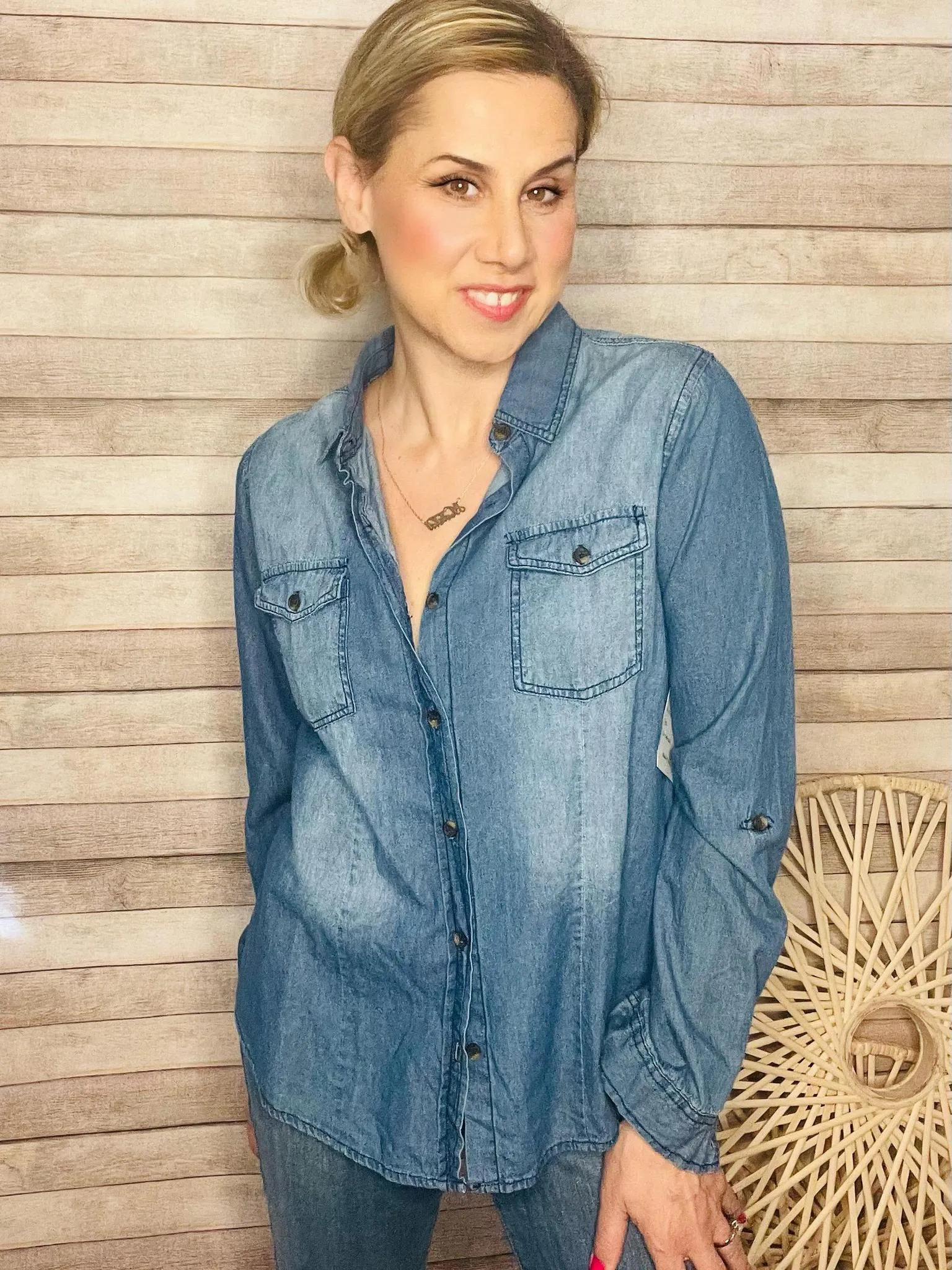 Dark Wash Denim Shirt