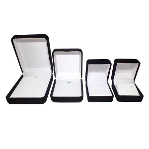 Flocked Velvet Boxes - Black / White (Use Dropdown List to Select Type)