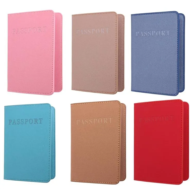 Frosted Pink Pu Multi Card Passport Holder For Travel Abroad