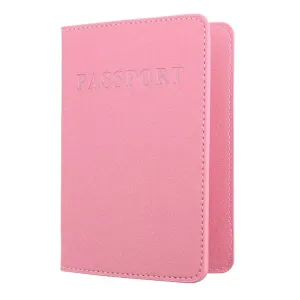 Frosted Pink Pu Multi Card Passport Holder For Travel Abroad