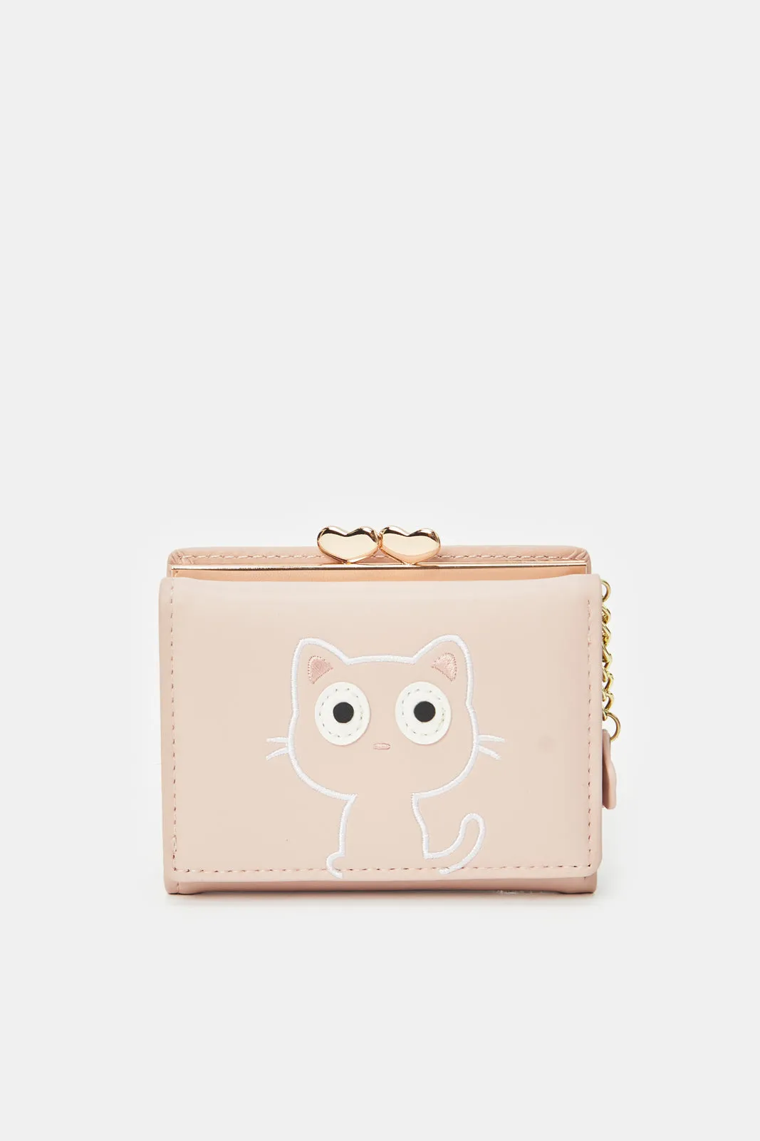 Girls Pink Kitty Print Purse