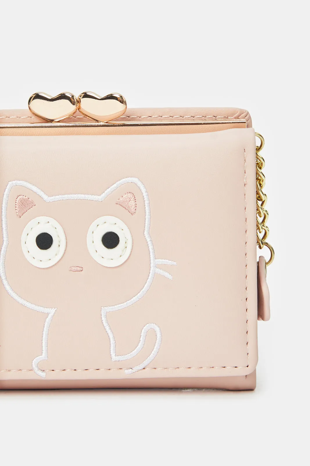 Girls Pink Kitty Print Purse