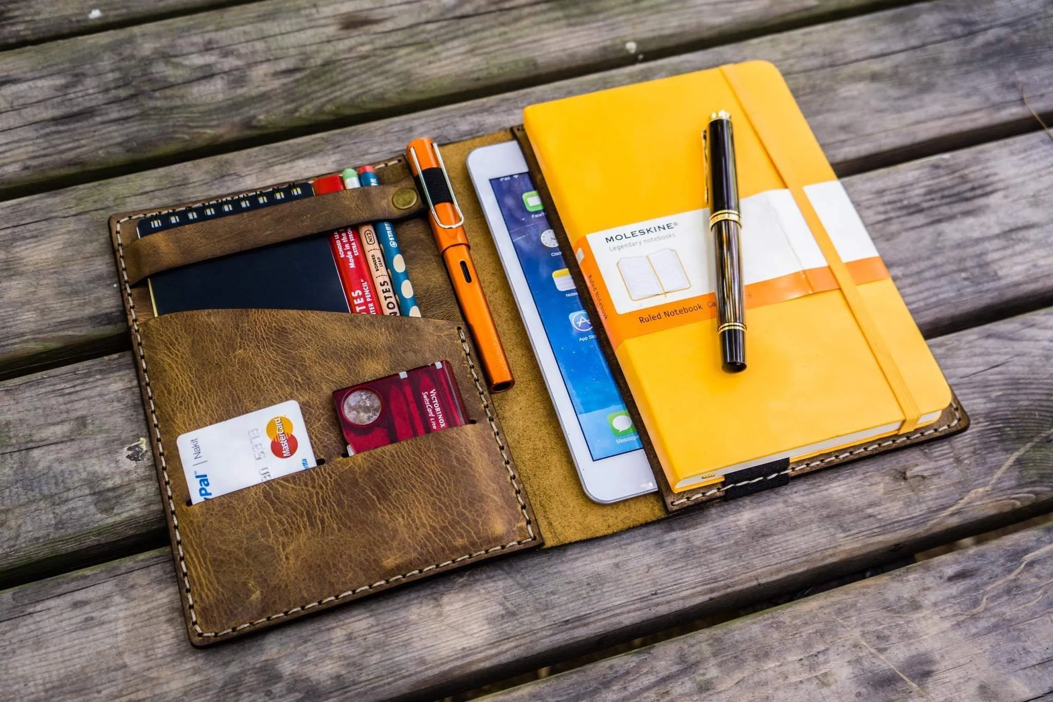 iPad Mini & Large Moleskine Cover - Crazy Horse Brown