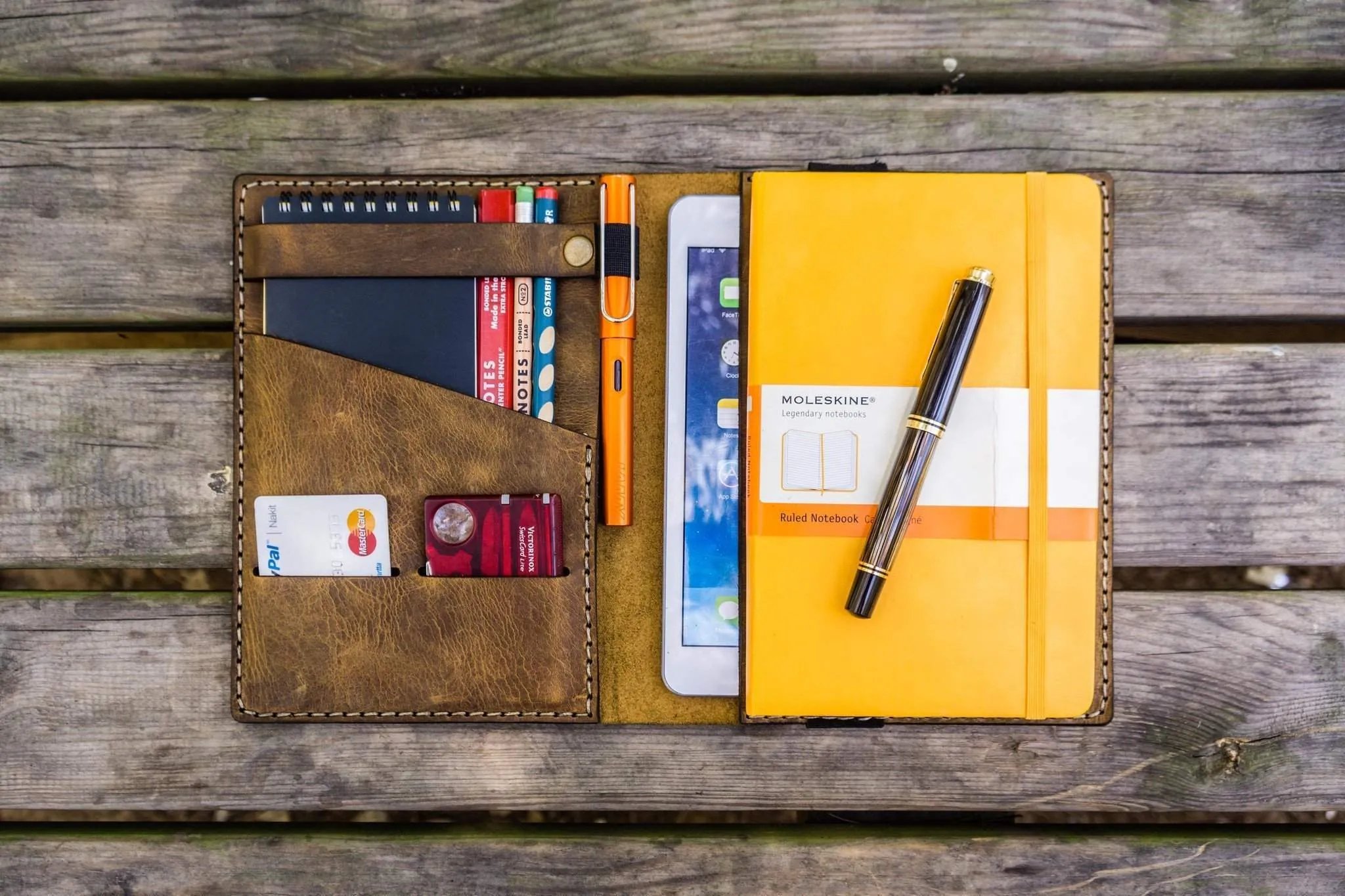 iPad Mini & Large Moleskine Cover - Crazy Horse Brown