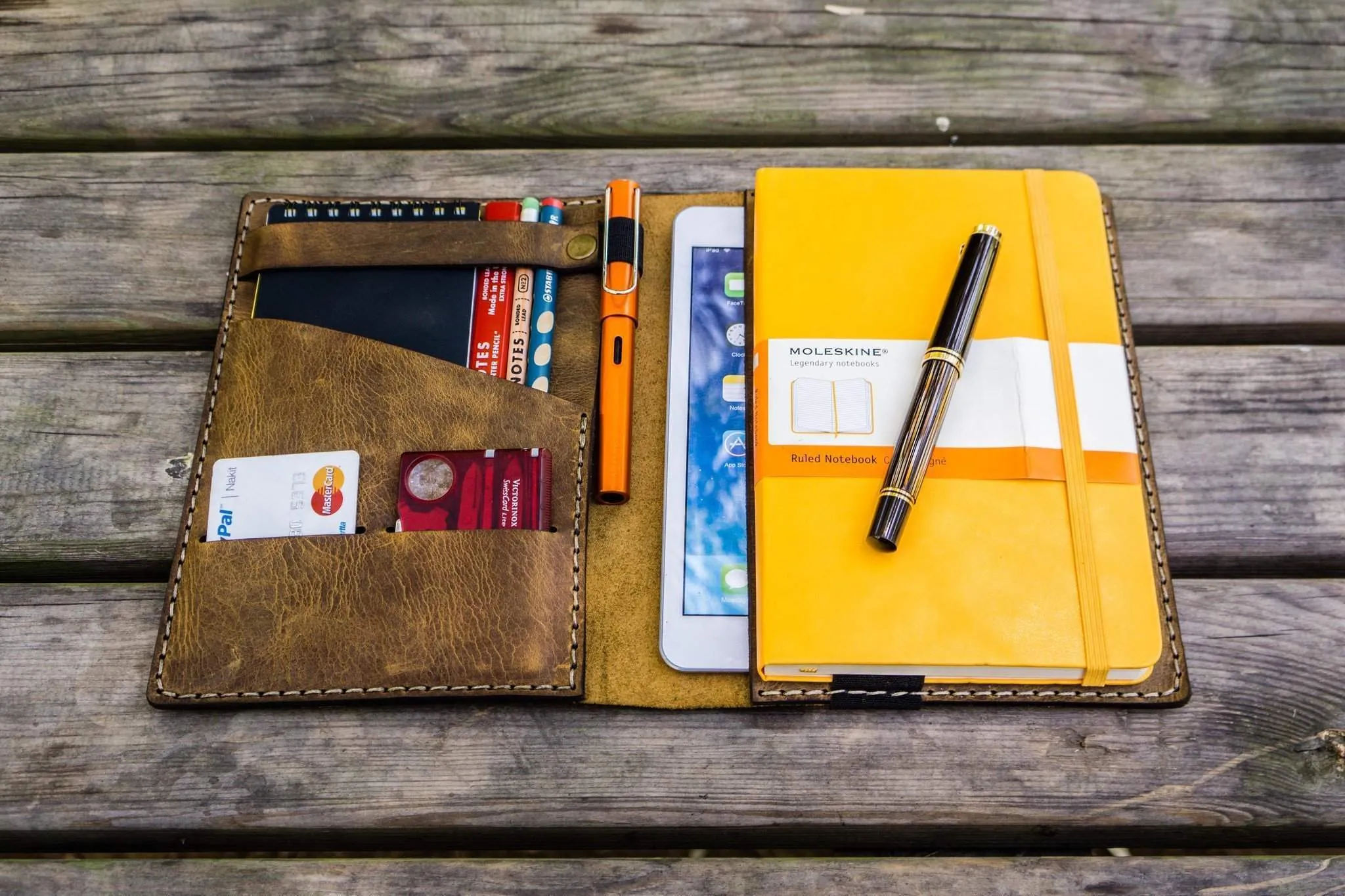 iPad Mini & Large Moleskine Cover - Crazy Horse Brown