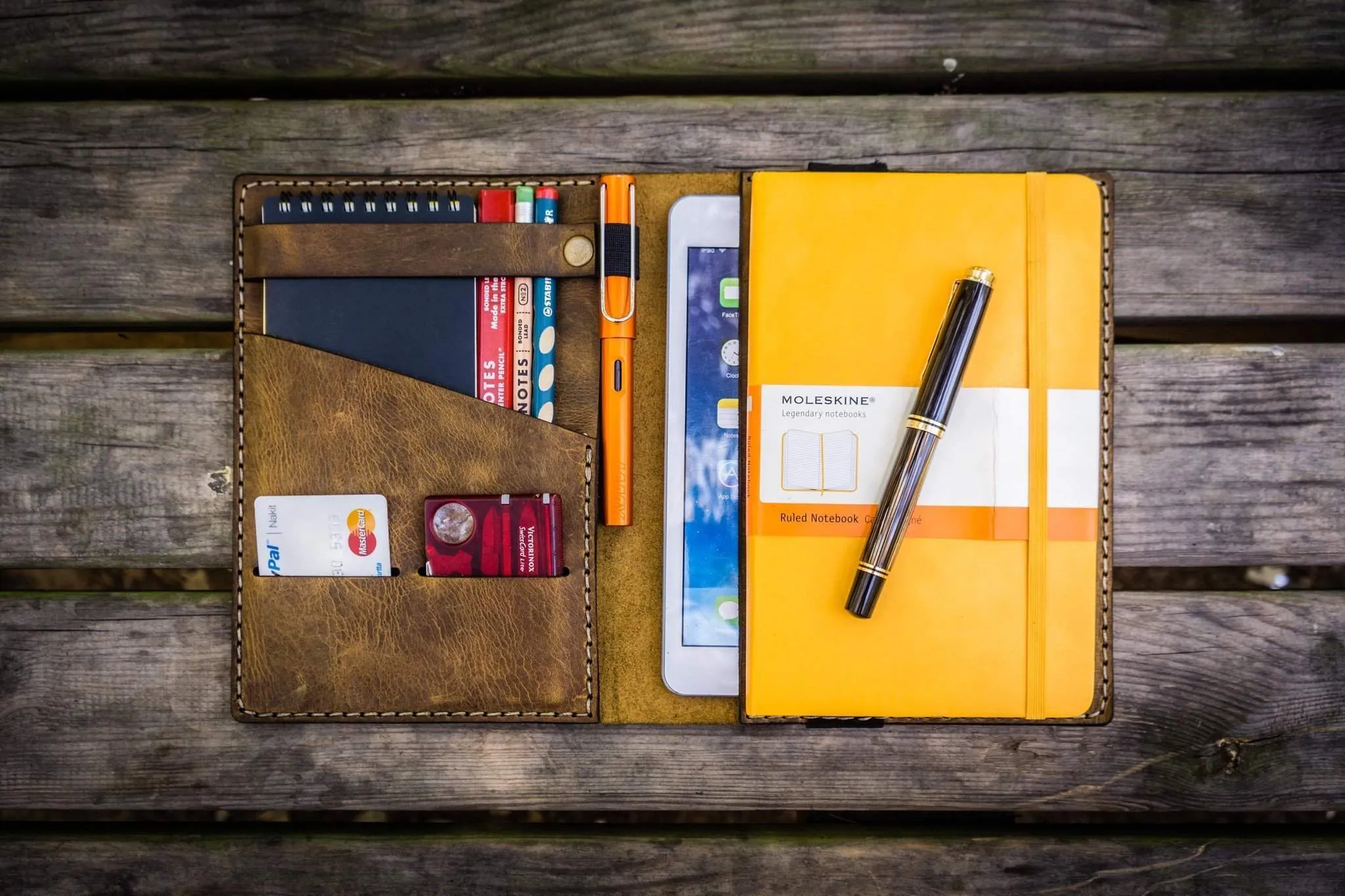 iPad Mini & Large Moleskine Cover - Crazy Horse Brown