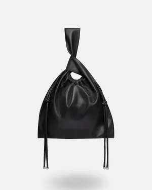 Jen Drawstring - Okobor Alt-Leather Bag - Black