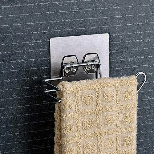 K.K. VillA Stainless Steel No Drill Self Adhesive Toilet Paper Holder/Tissue Paper Roll Holder/Bathroom Rack for Kitchen/Towel Holder