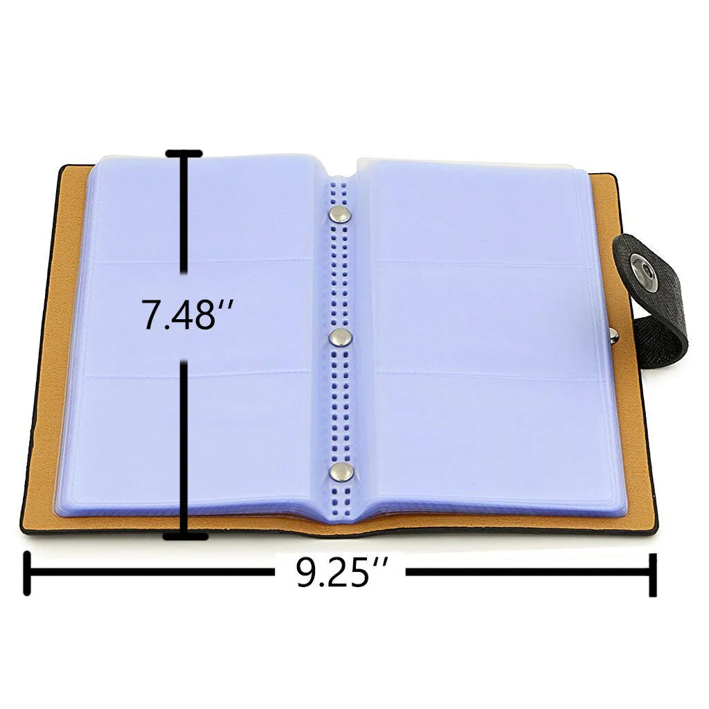 Leather 240/300 Slots Business/ID/Credit Card Holder Organizer, Magnetic Closure