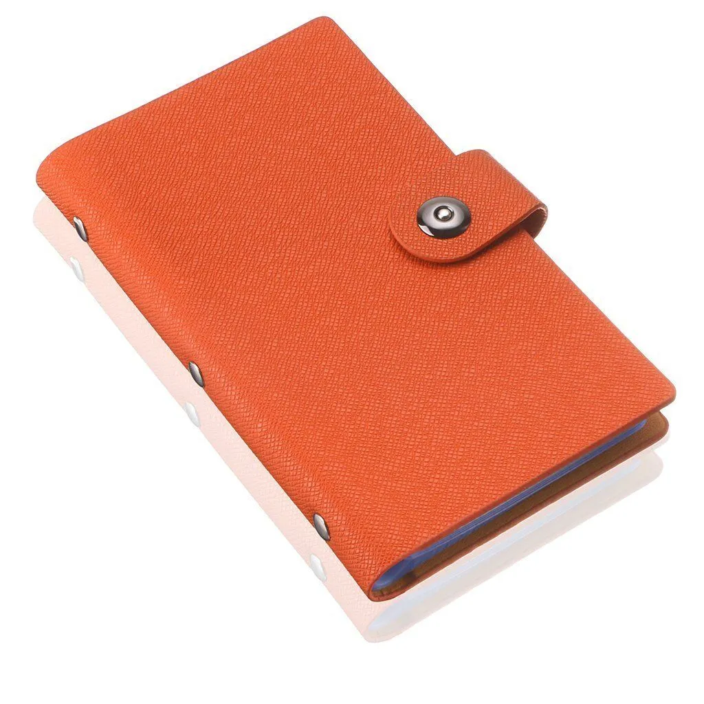 Leather 240/300 Slots Business/ID/Credit Card Holder Organizer, Magnetic Closure