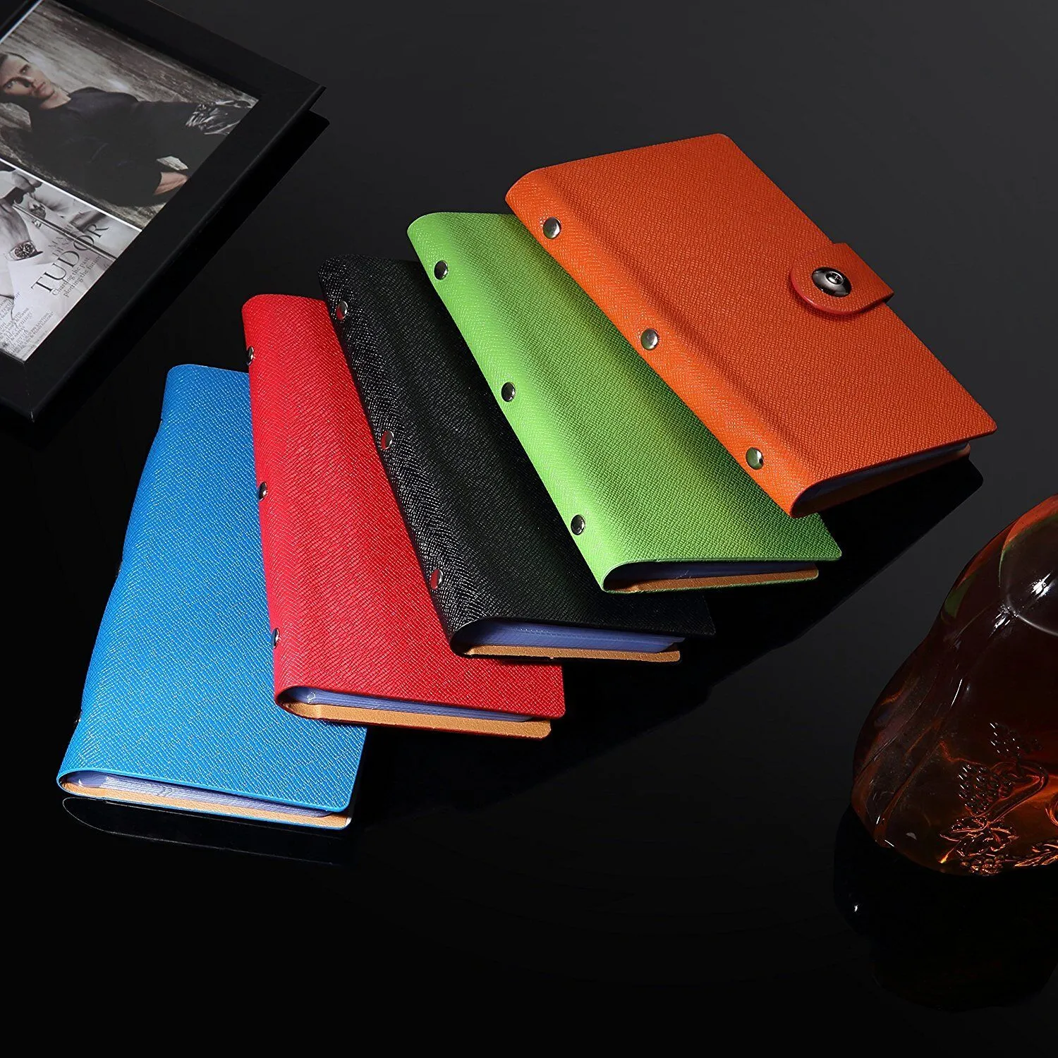 Leather 240/300 Slots Business/ID/Credit Card Holder Organizer, Magnetic Closure