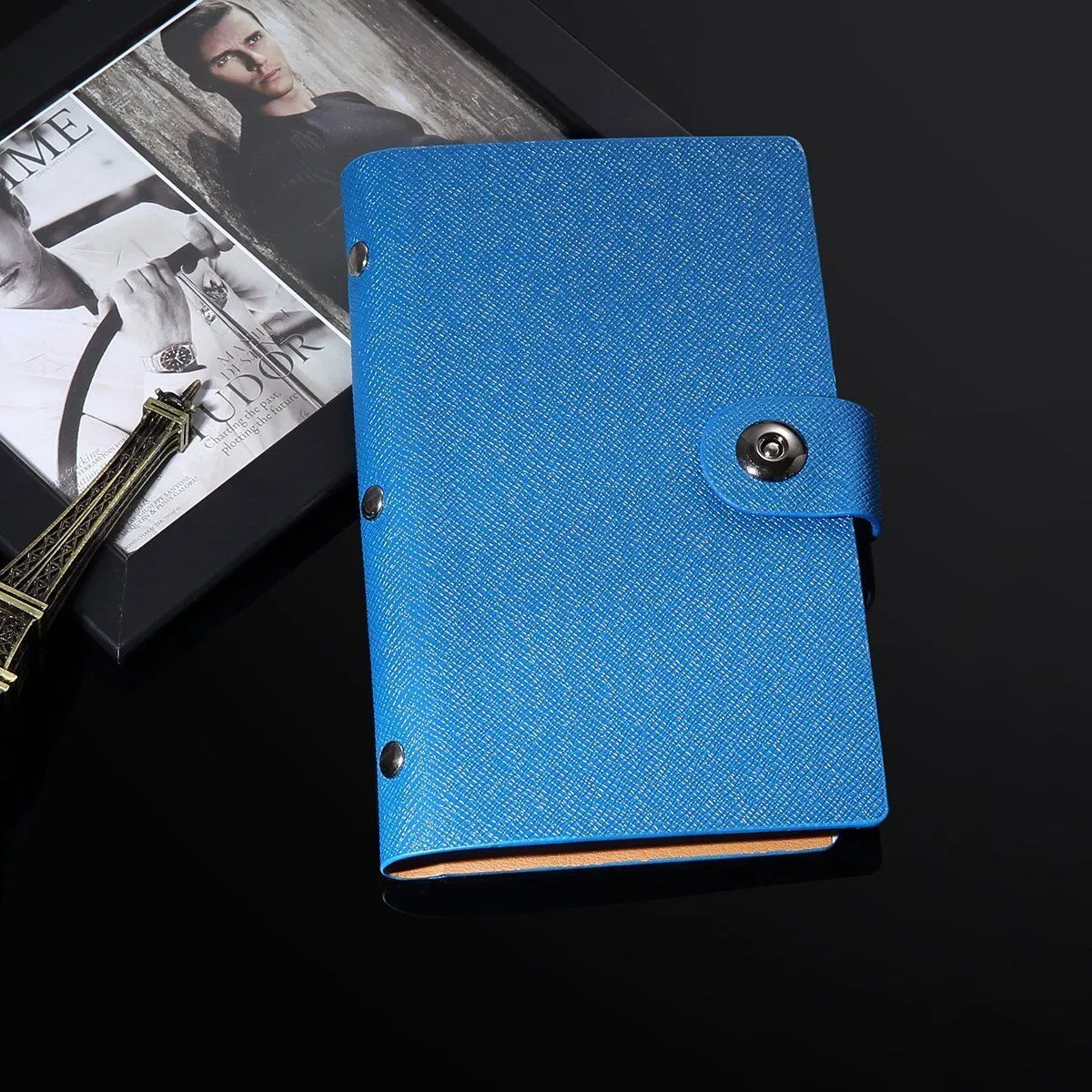 Leather 240/300 Slots Business/ID/Credit Card Holder Organizer, Magnetic Closure