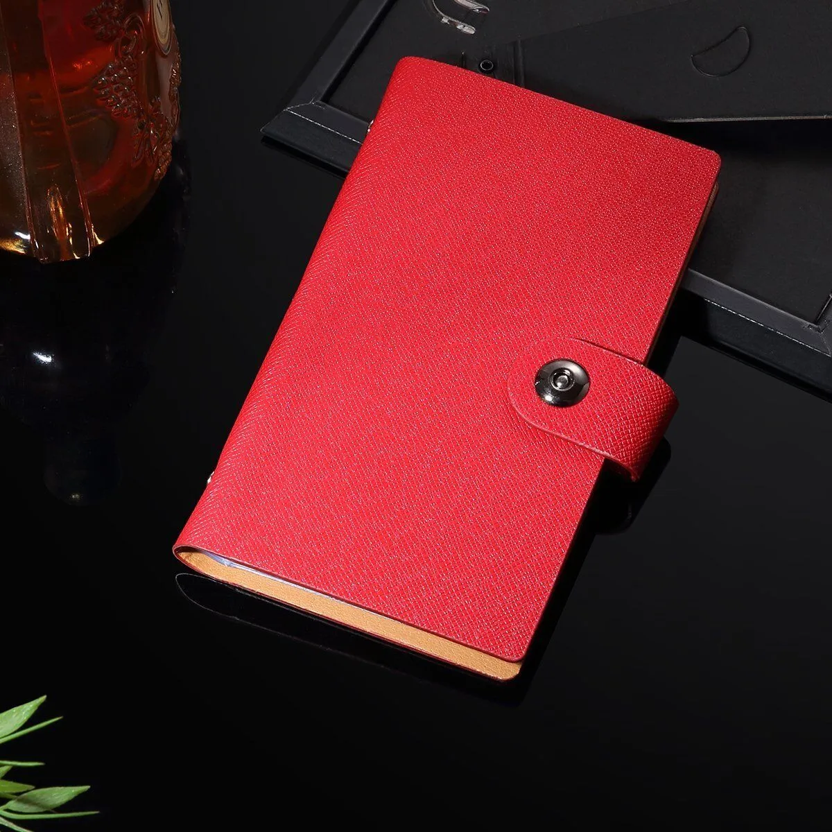 Leather 240/300 Slots Business/ID/Credit Card Holder Organizer, Magnetic Closure