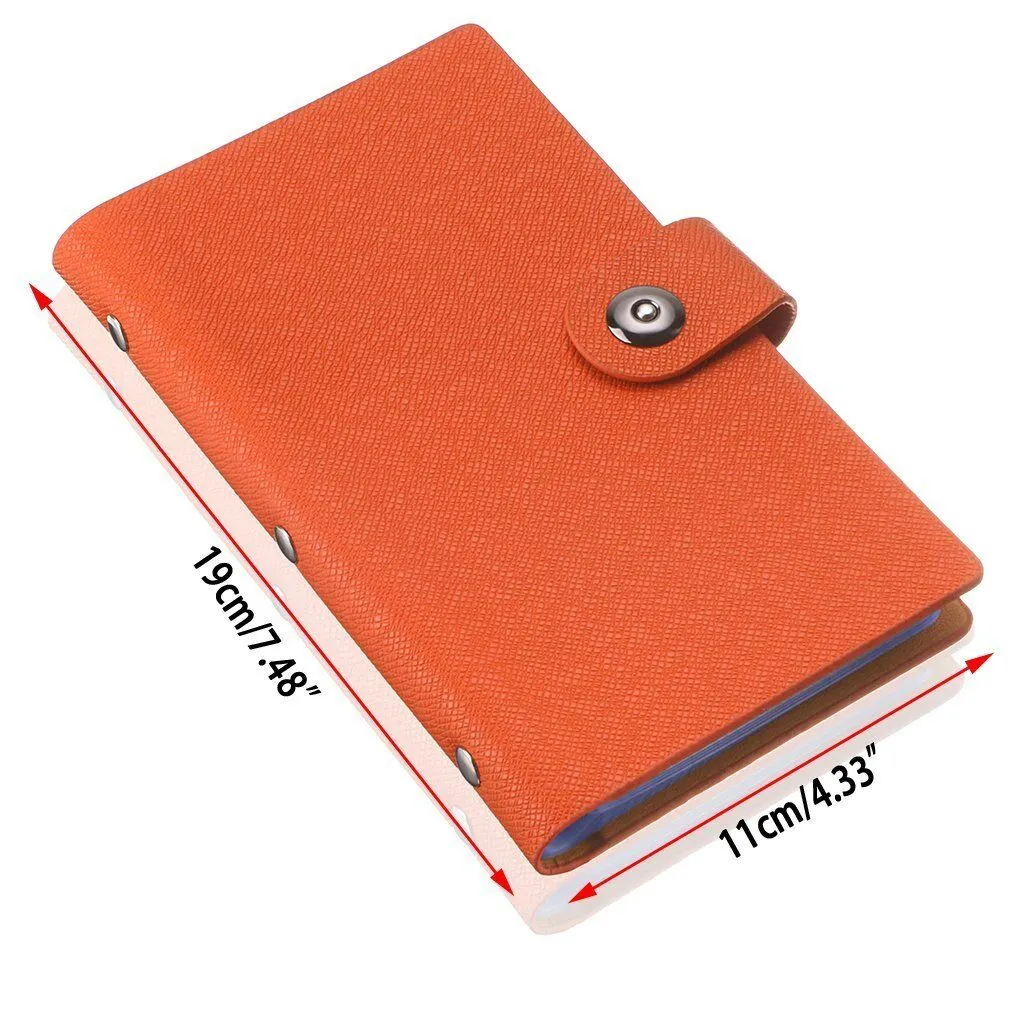 Leather 240/300 Slots Business/ID/Credit Card Holder Organizer, Magnetic Closure
