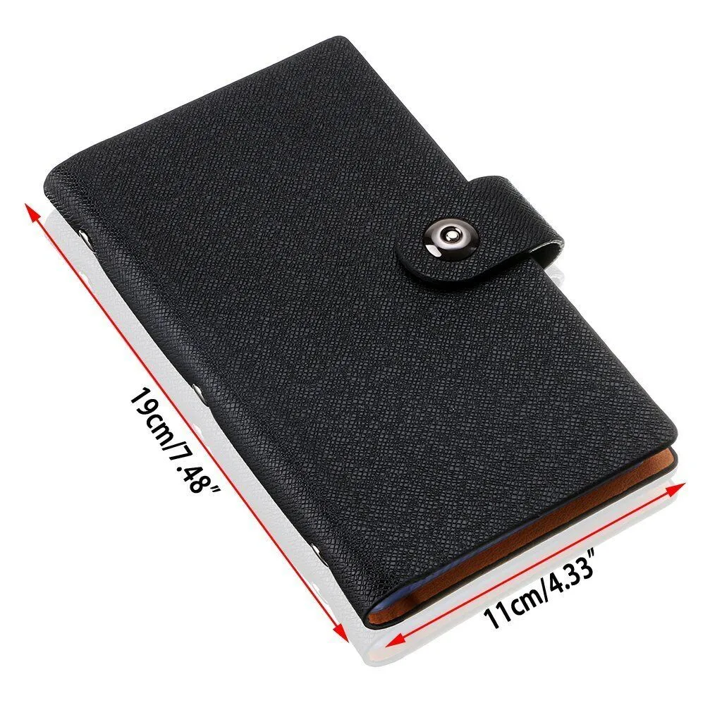 Leather 240/300 Slots Business/ID/Credit Card Holder Organizer, Magnetic Closure
