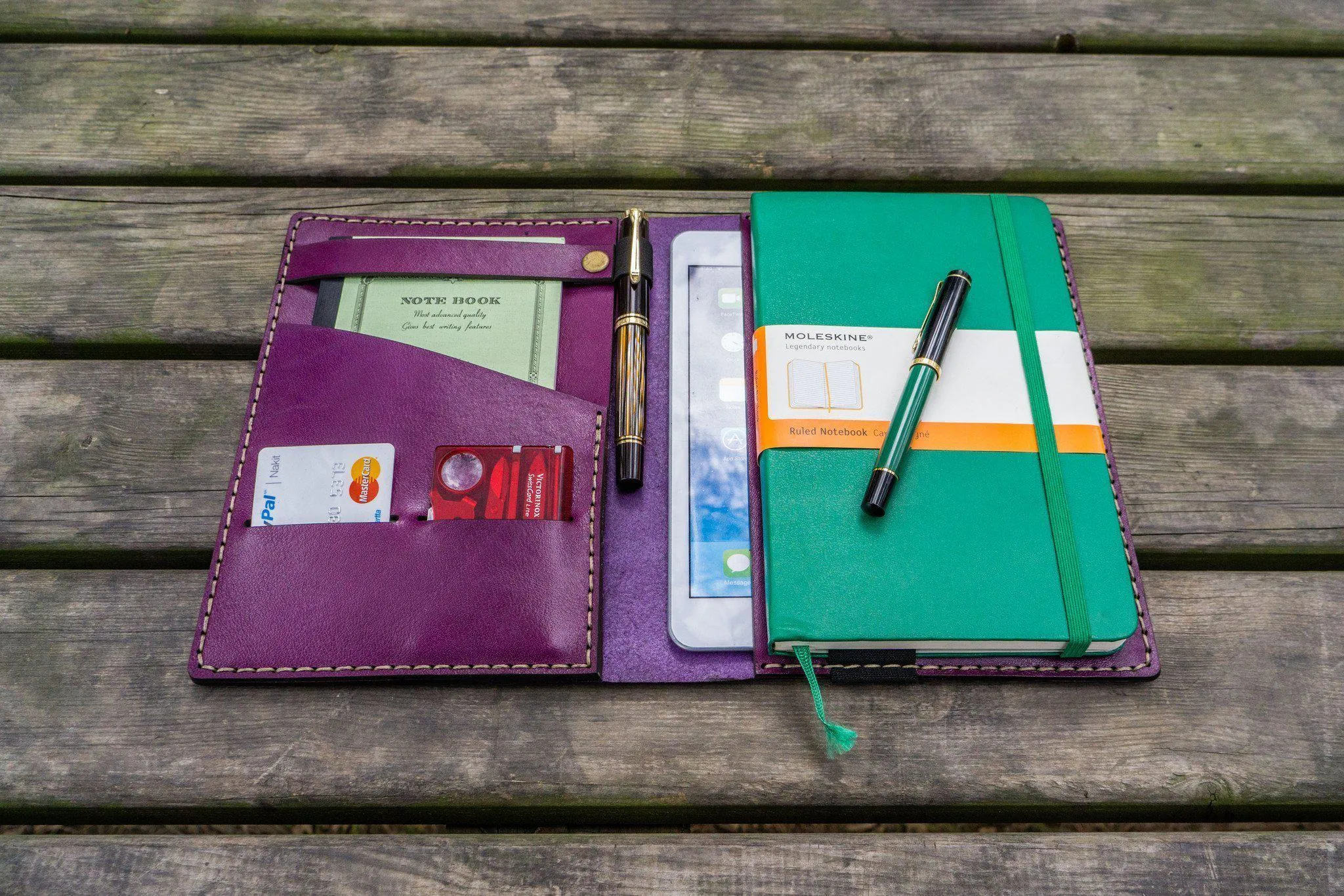 Leather Hobonichi Cousin A5 Planner Cover - Purple