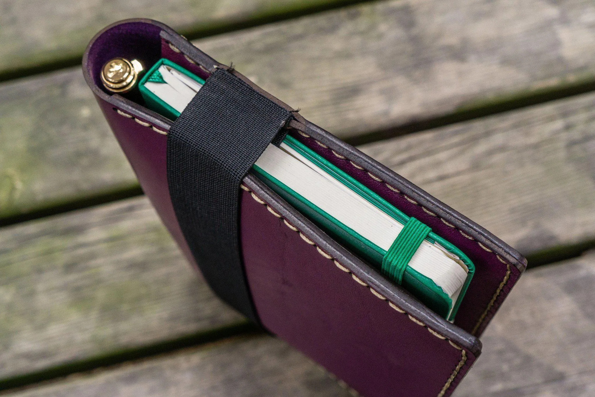 Leather Hobonichi Cousin A5 Planner Cover - Purple