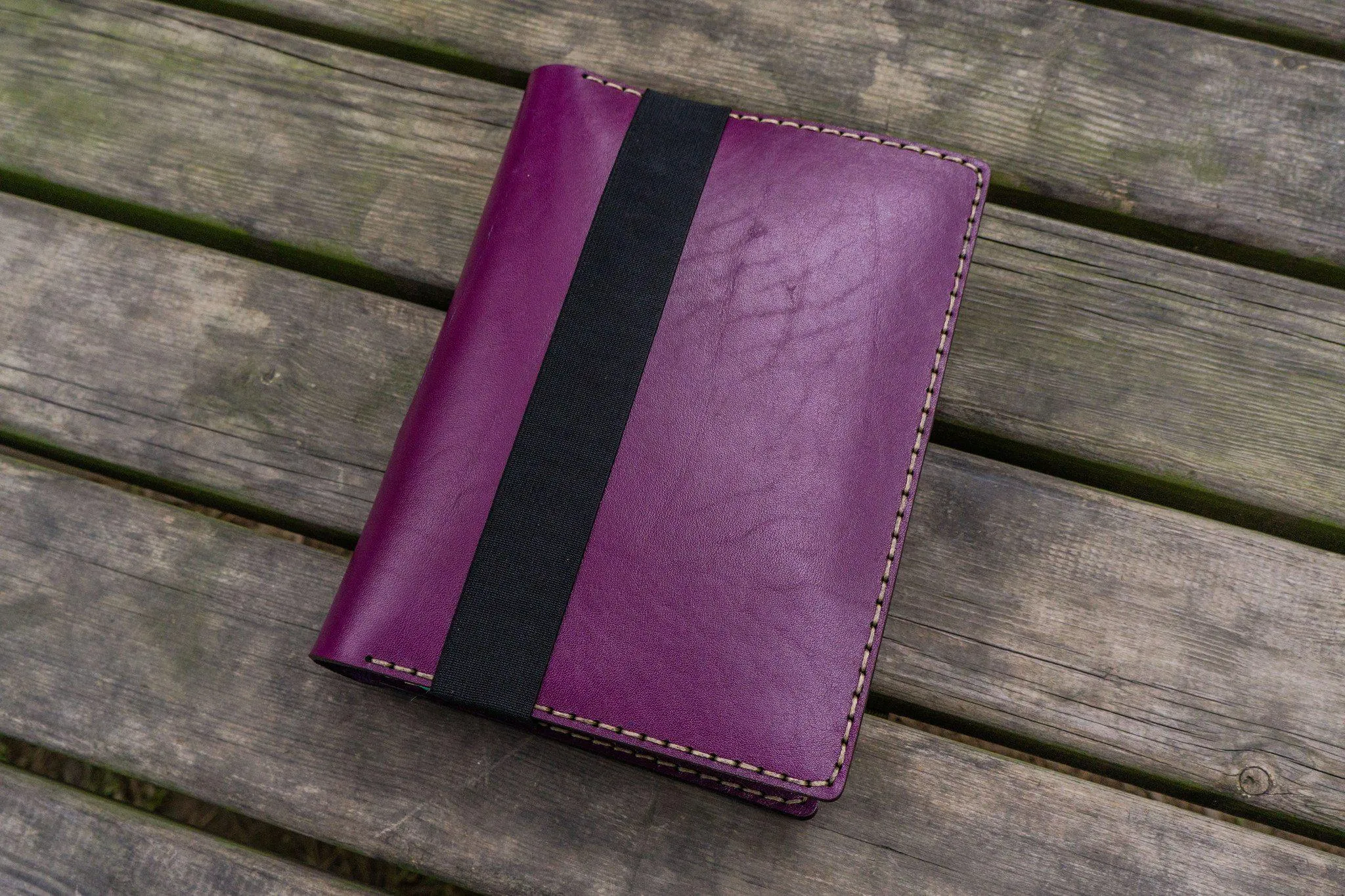 Leather Hobonichi Cousin A5 Planner Cover - Purple