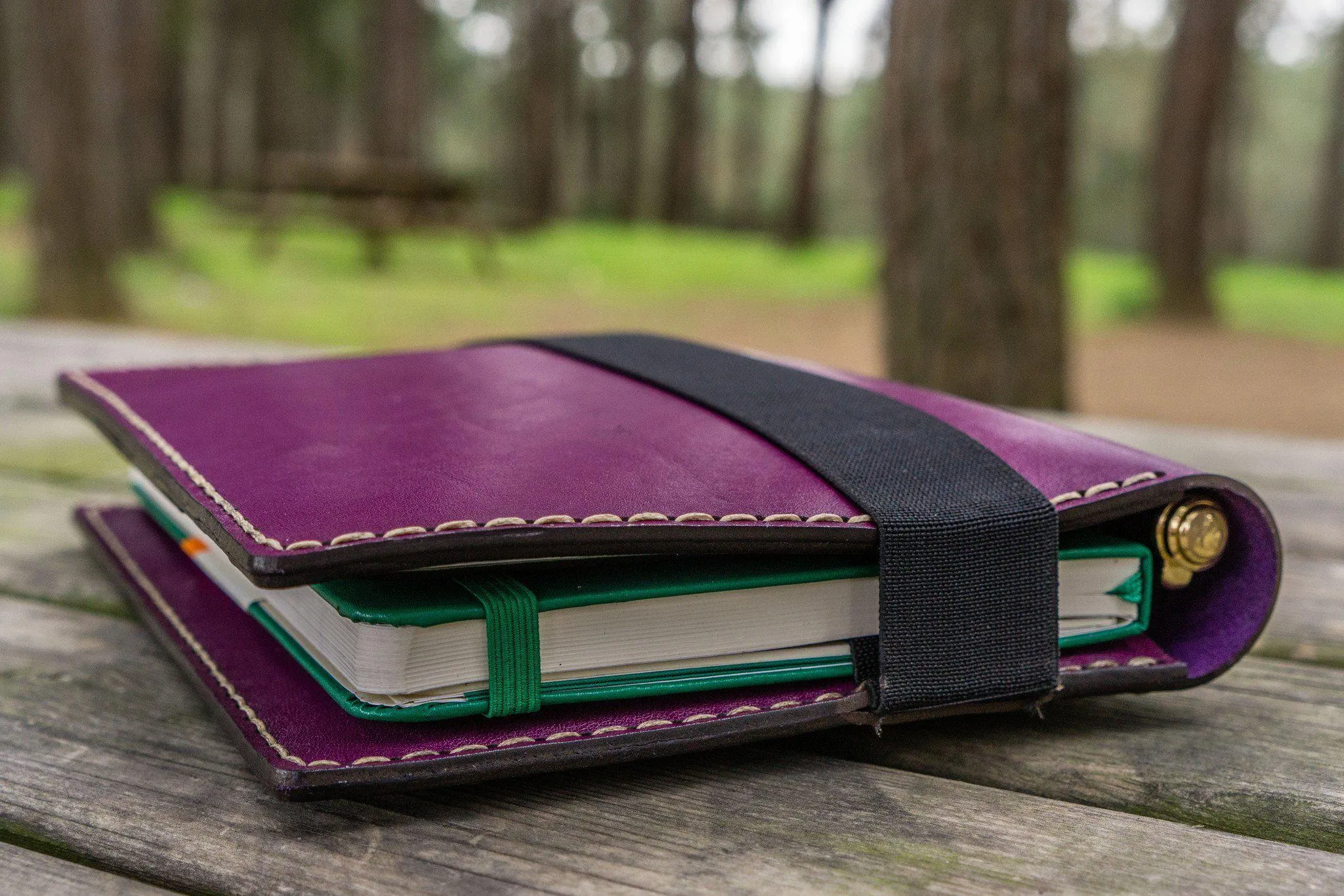 Leather Hobonichi Cousin A5 Planner Cover - Purple