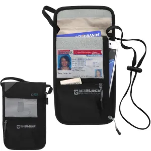 Lewis N Clark Travel Passport Holder Security Neck Stash Pouch Wallet RFID Block