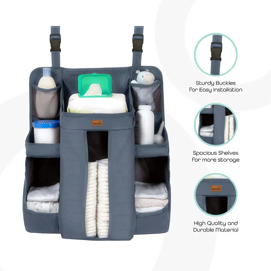 Moon Baby Crib Orgnizer (Light Grey)