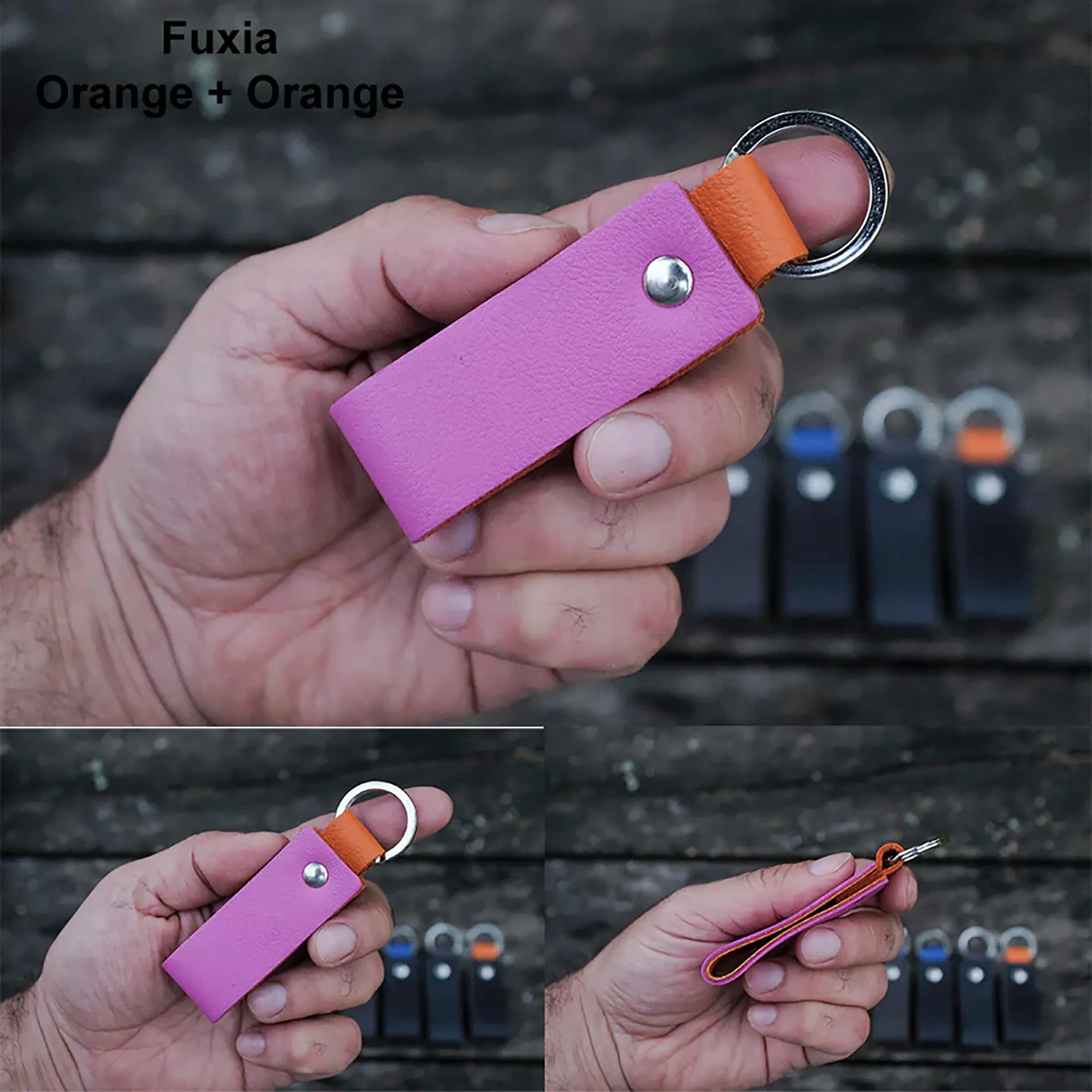 Nero Wallet - Cool Leather Keychain for Men and Women - Key Holder - Key Organizer - Double Colors Leather - Set of 2 - Random Colors