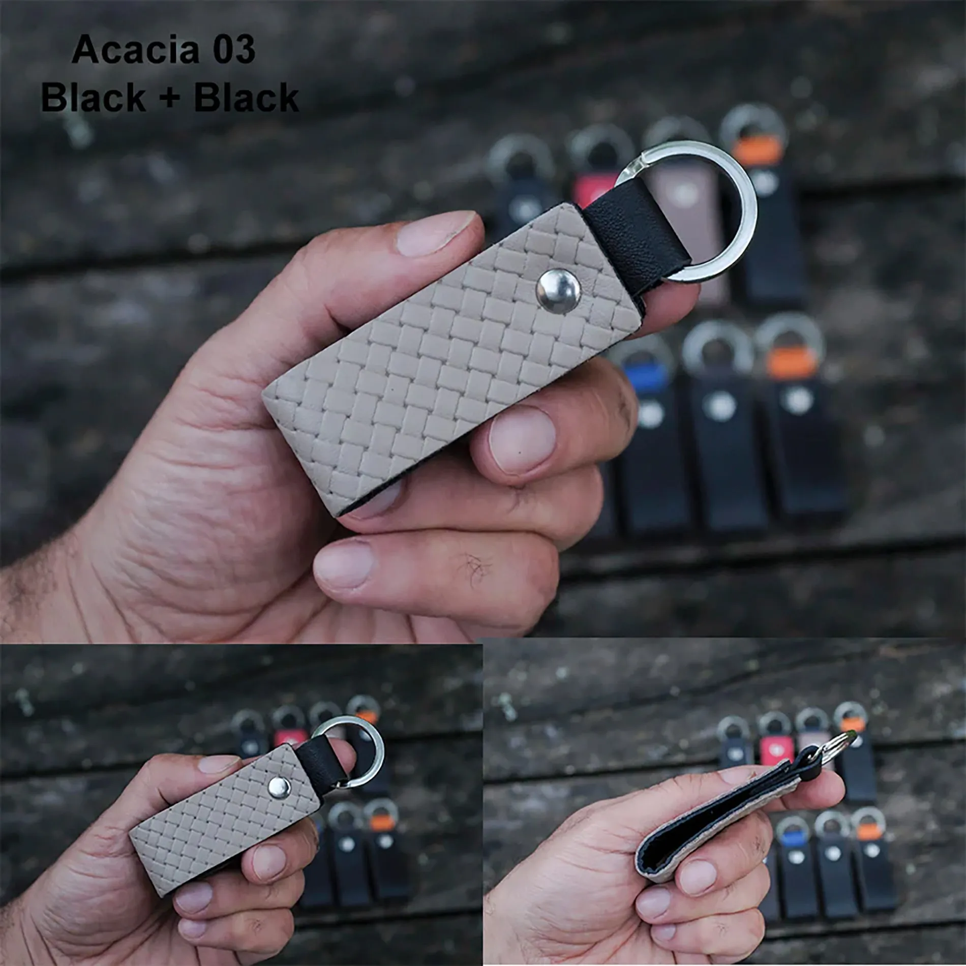 Nero Wallet - Cool Leather Keychain for Men and Women - Key Holder - Key Organizer - Double Colors Leather - Set of 2 - Random Colors