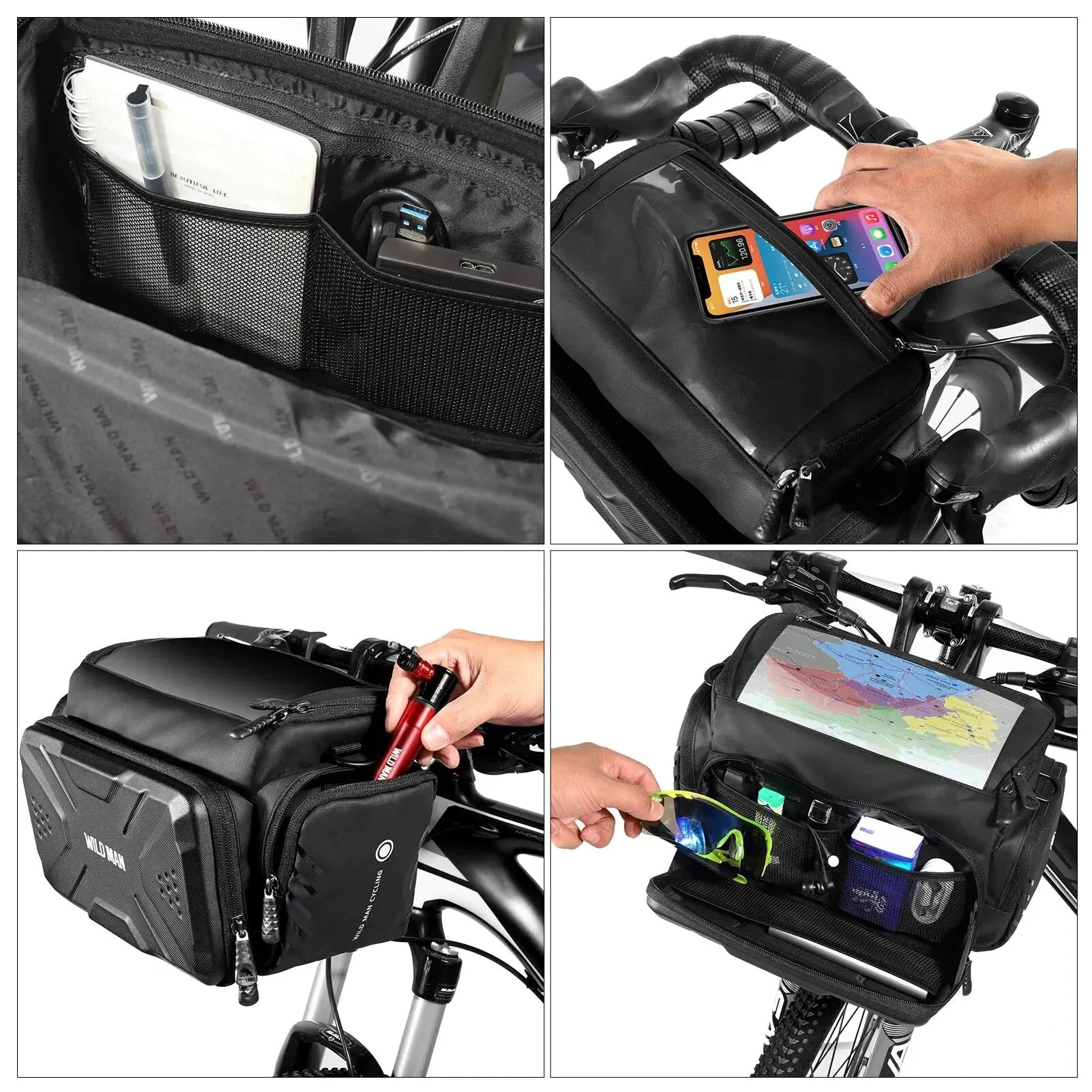 Professional Title: "Insulated Front Bag for Cycling Bicycles - MTB Bike Phone Holder with Handlebar Bags, Basket Pannier Bag, and Strip - Premium Bike Cycling Accessories"