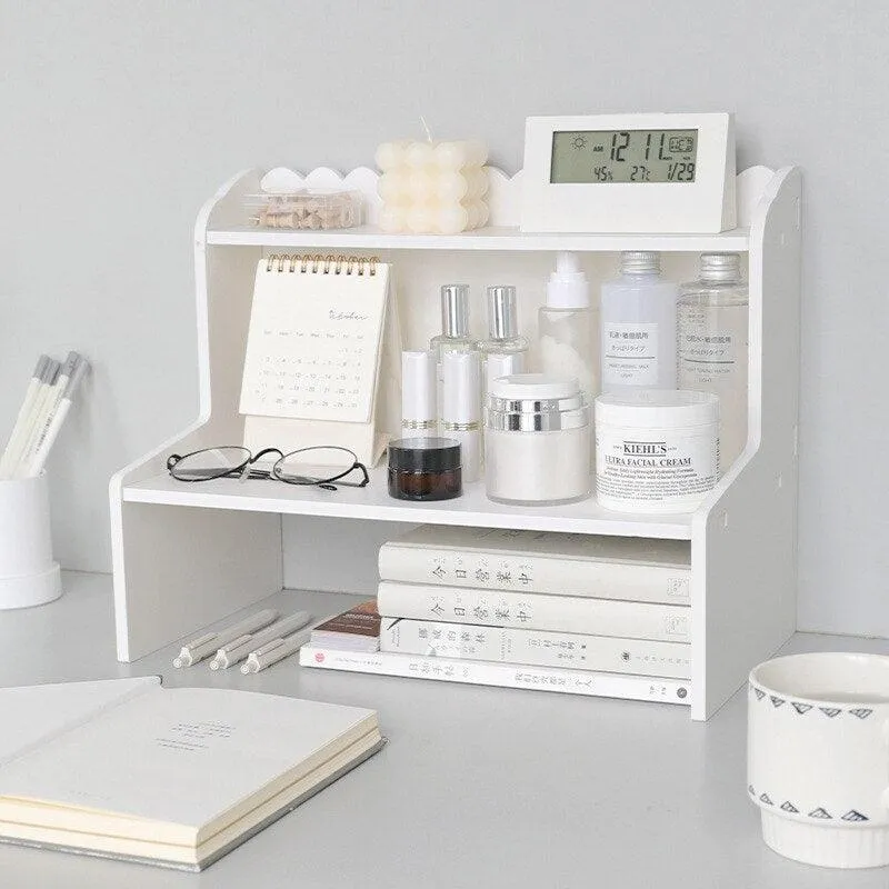 Simple Elevated Table Desktop Organizer Rack