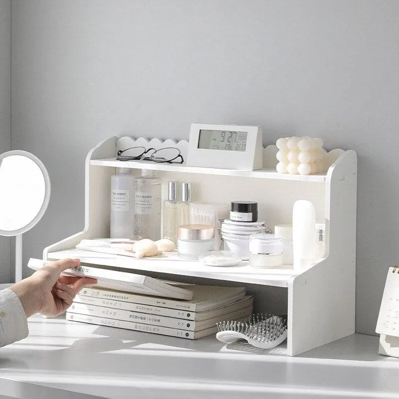 Simple Elevated Table Desktop Organizer Rack