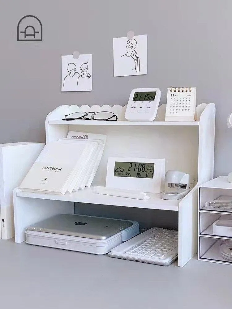 Simple Elevated Table Desktop Organizer Rack