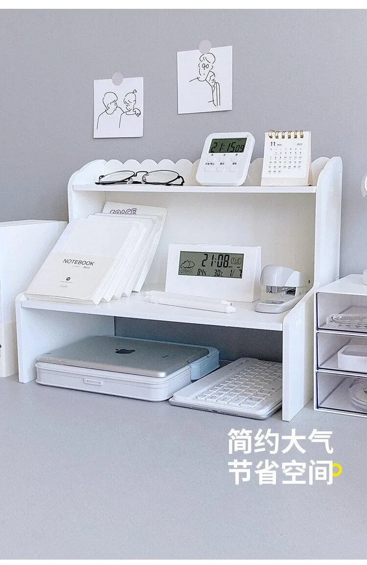 Simple Elevated Table Desktop Organizer Rack