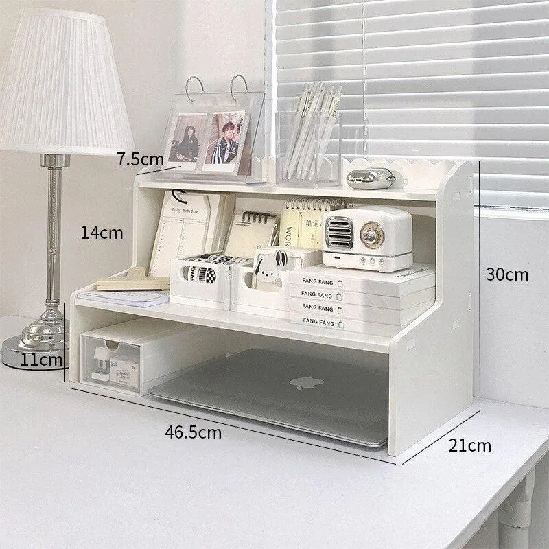 Simple Elevated Table Desktop Organizer Rack