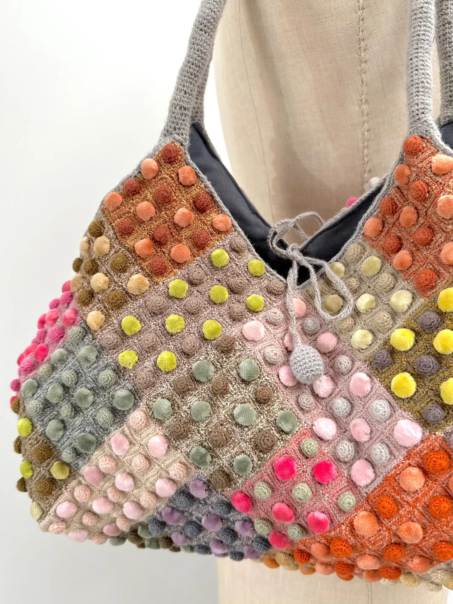 Sophie Digard Medium Crochet Bag With Small Velvet Bobbles