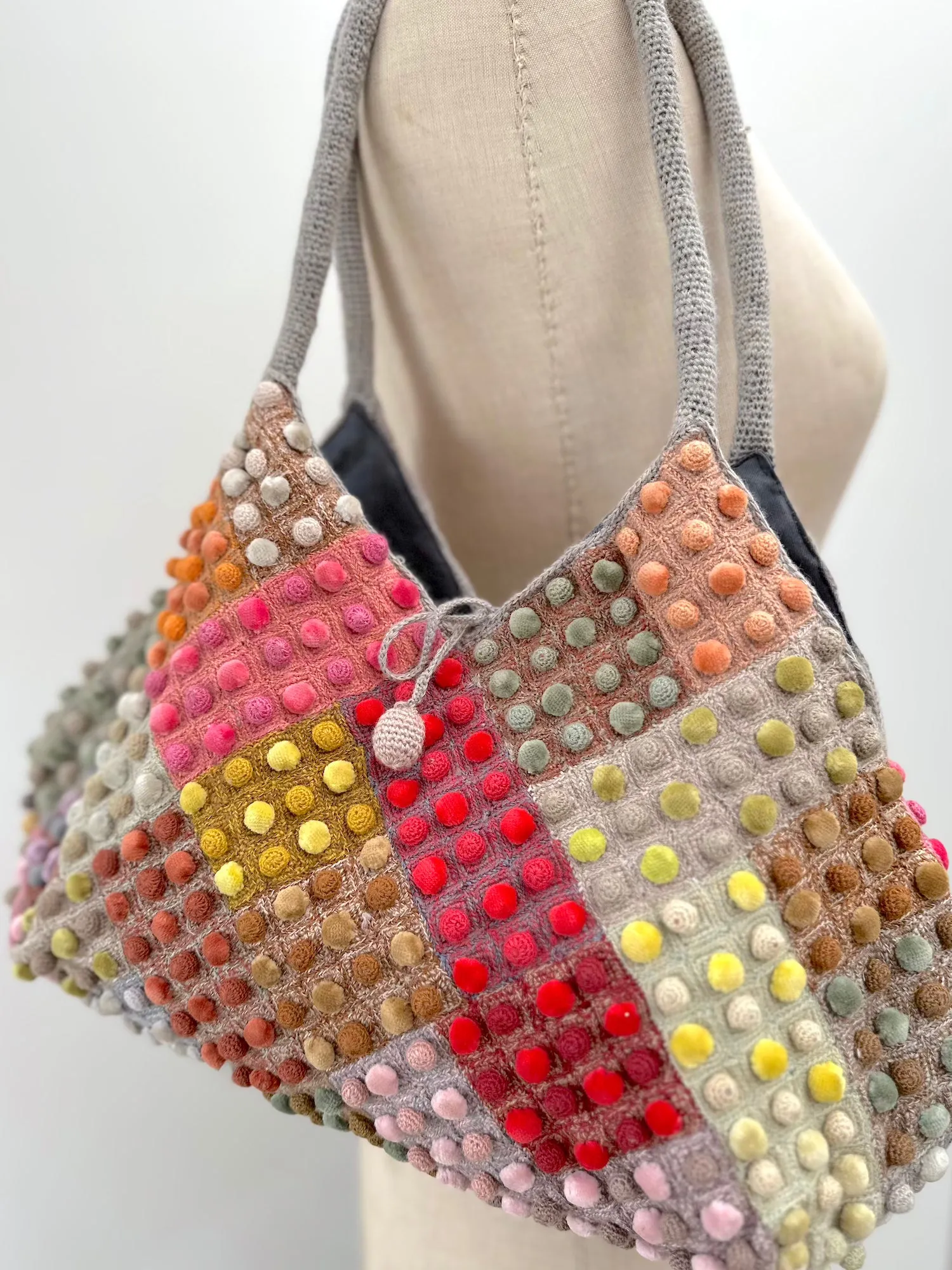 Sophie Digard Medium Crochet Bag With Small Velvet Bobbles