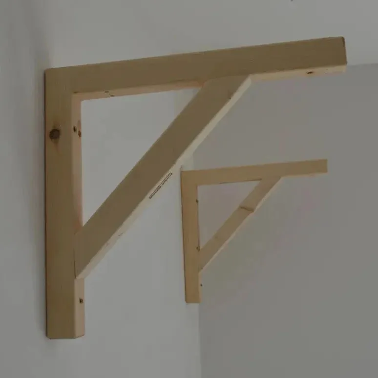 Wooden Bracket Shelf With Hanging Rope/Timber Clothes Rack By Miza