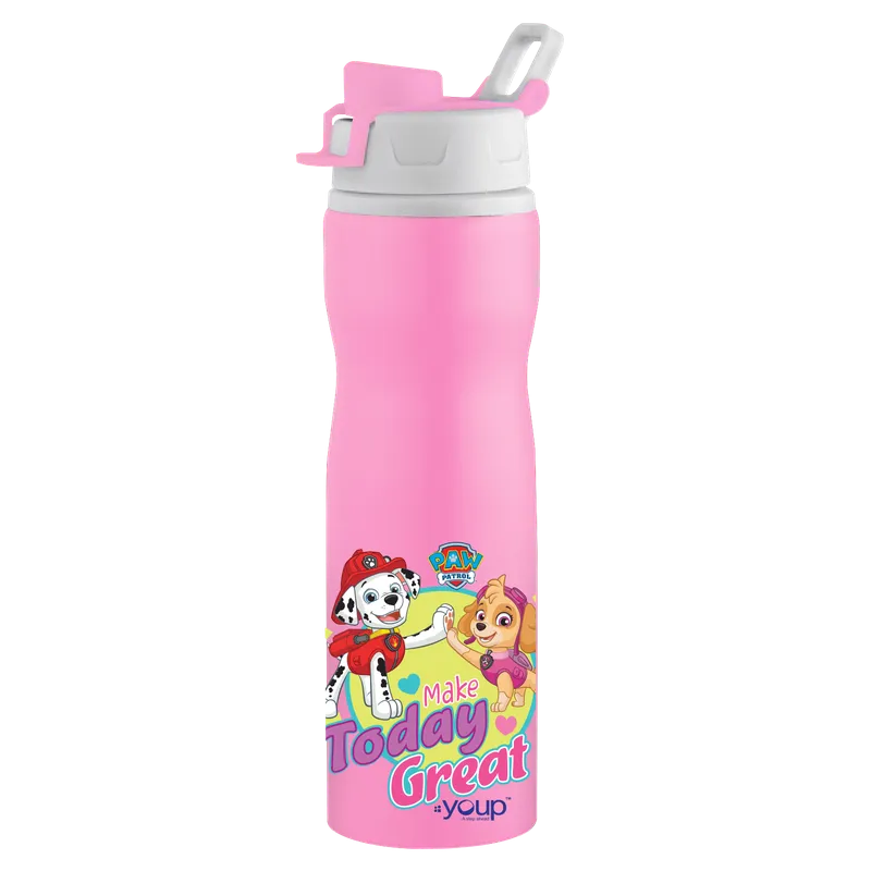 Youp Stainless steel pink color Paw Patrol kids loop cord bottle EXPERT - 750 ml