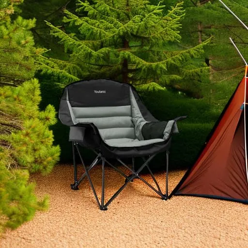 Youtanic Oversized Camping Chair, Portable Folding Camping Chairs with Side Pocket, Cup Holder and Carry Bag, Heavy Duty Outdoor Camping Chairs for Adults, Fishing, Sports, Trip, up to 400lbs, Style 4